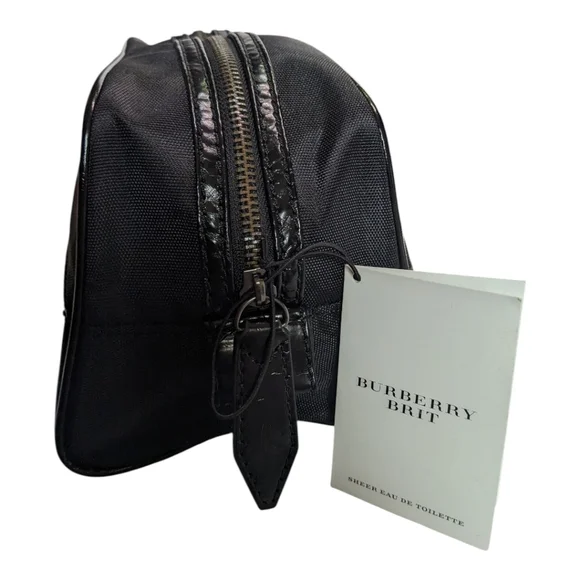Burberry Fragrances Black Cosmetic Dopp Kit Vegan Leather Zip Top, NWT GWP Item - Picture 5 of 10